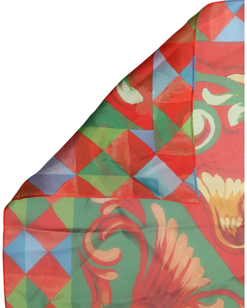 Dolce & Gabbana Silk Printed Foulard Scarf — Multicolor Multicolor