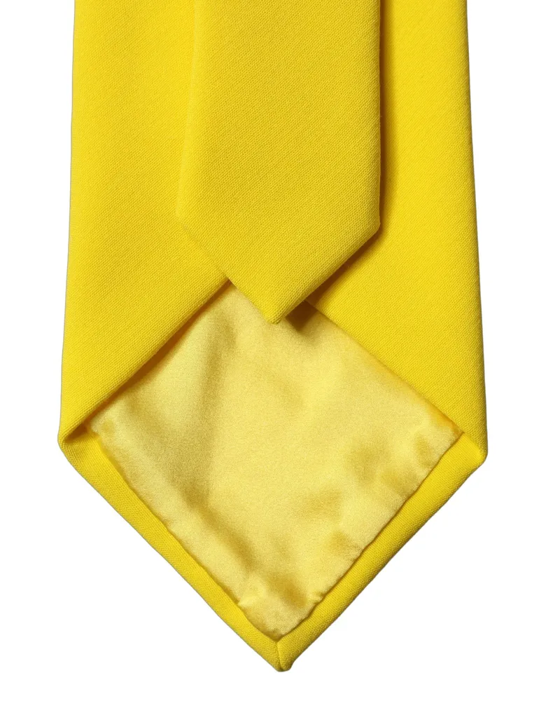 Dolce & Gabbana Yellow Solid Polyester Adjustable Women Tied Necktie Tie Silk Yellow