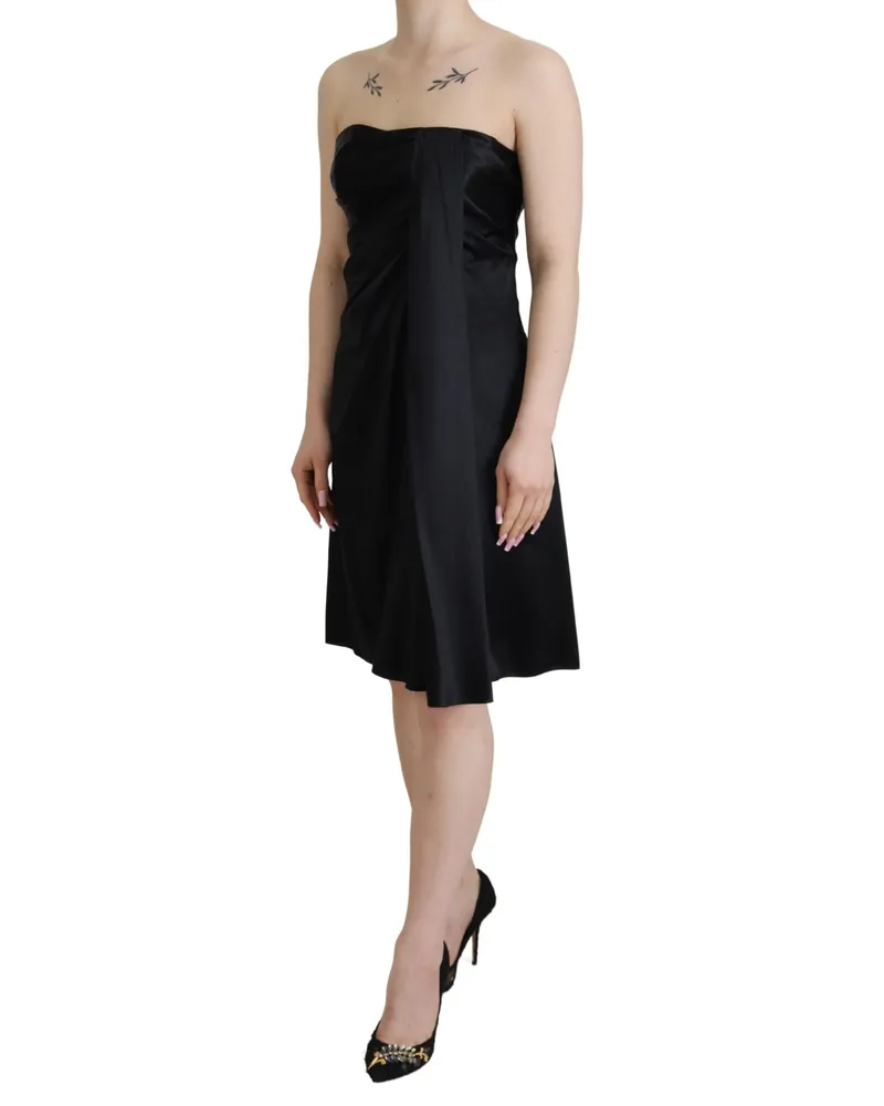 Dolce & Gabbana Women's Black Silk Shift Short Mini Party Dress Black
