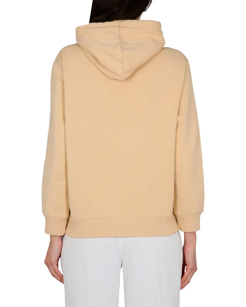 Lanvin Logo-Embroidered Cotton Sweatshirt — Beige Beige