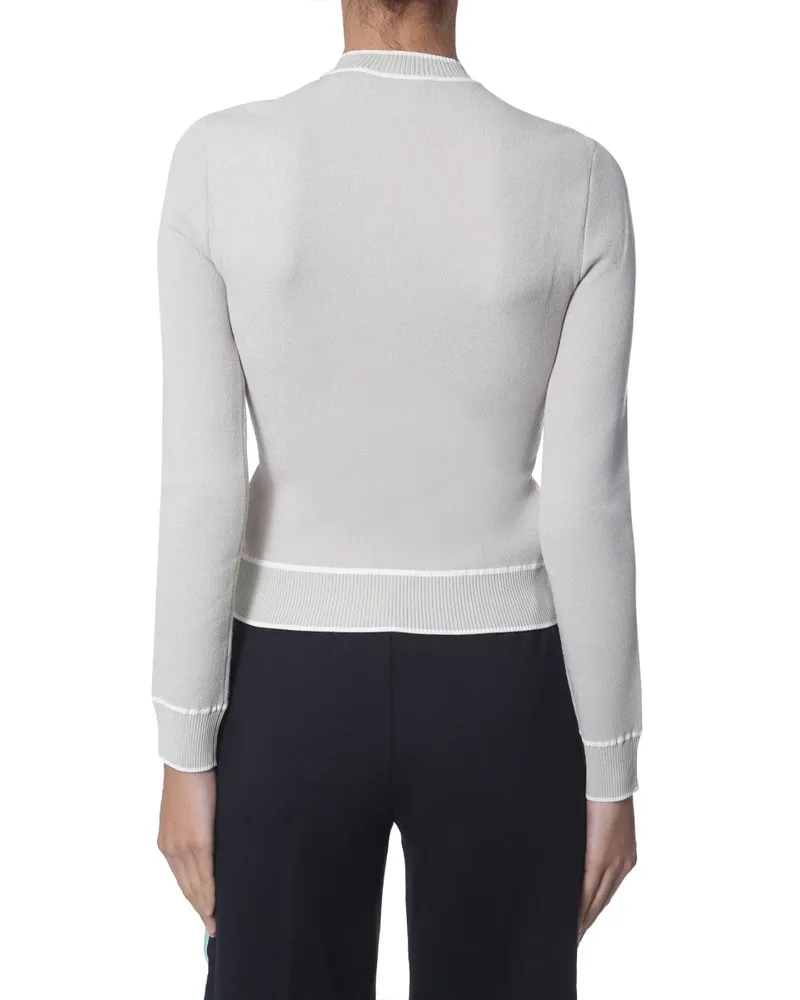 OFF-WHITE Cropped Viscose Sweater — Grey Grey
