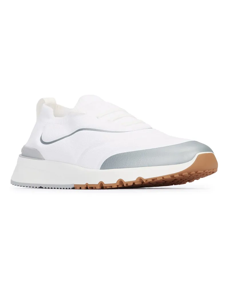 Brunello Cucinelli Men's Pair Of Sneakers Cbm68 (tpima) Co White