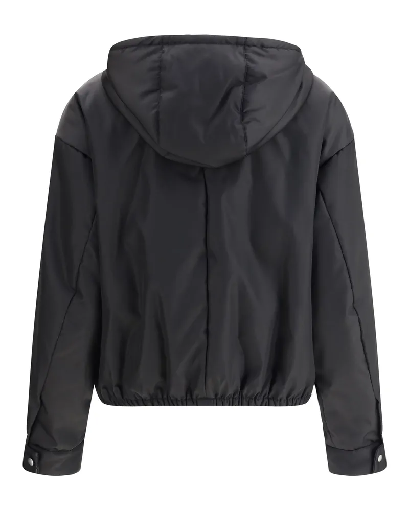Prada Women's Jacket Re-Nylon Black Recycled Polyamide Puffer Black