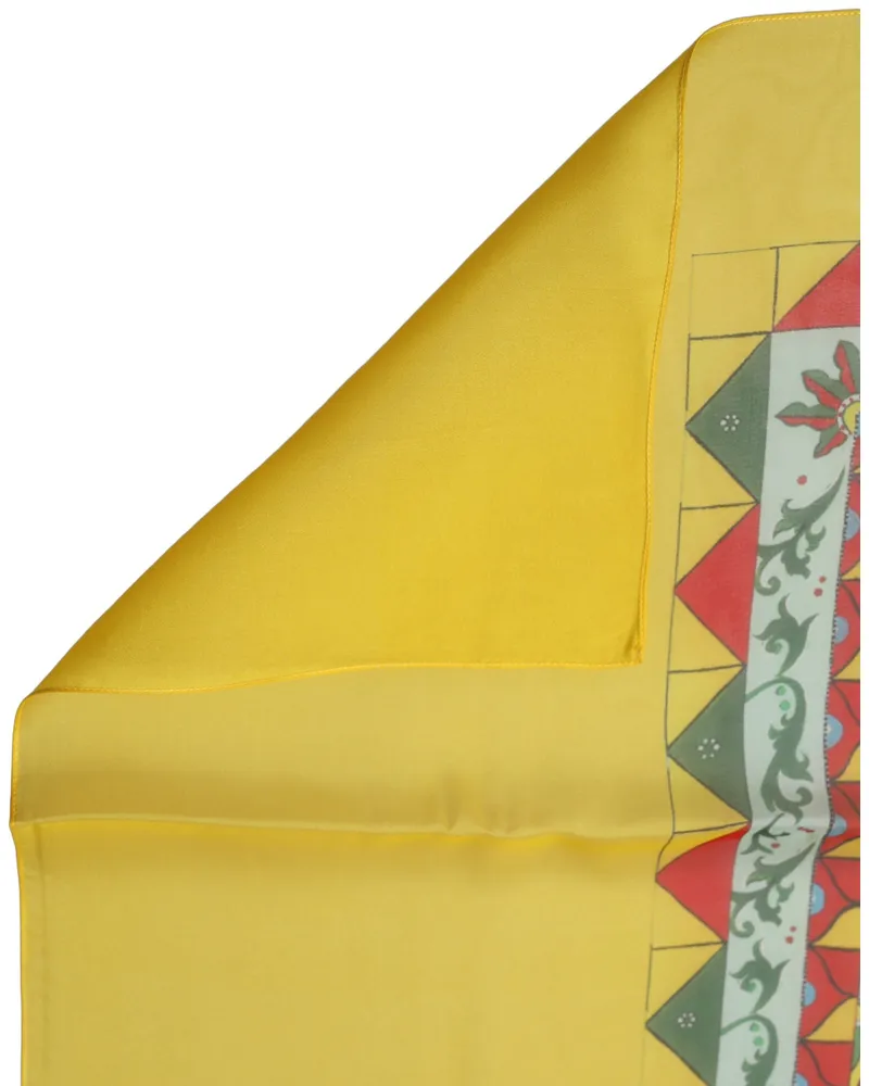 Dolce & Gabbana Silk Printed Stole Scarf — Yellow Yellow