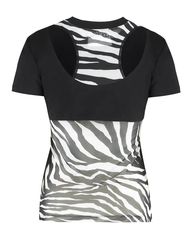 Versace Jeans Women's Logo Print T-Shirt Black Cotton T-Shirts & Jerseys Black