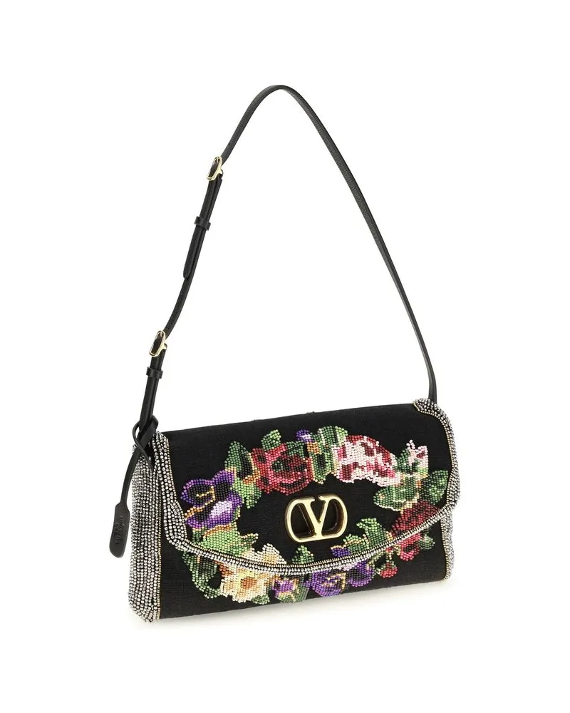 Valentino Garavani Women's Black Satin Shoulder Bag Black