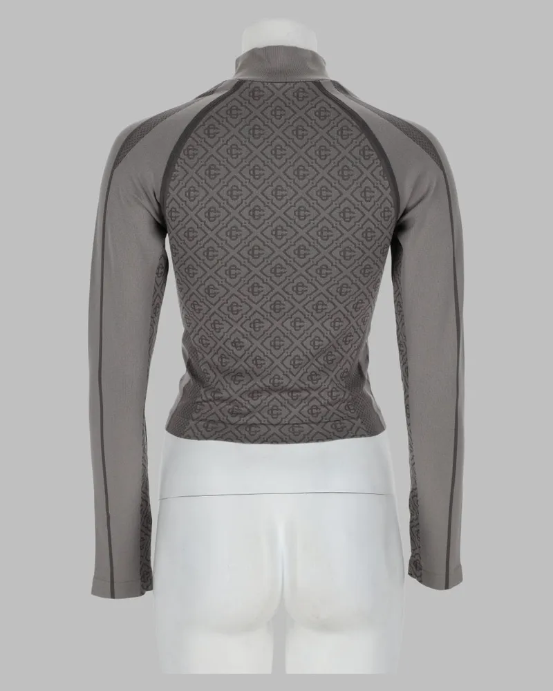 Casablanca Paris Monogram-Jacquard Sweater — Gray Gray
