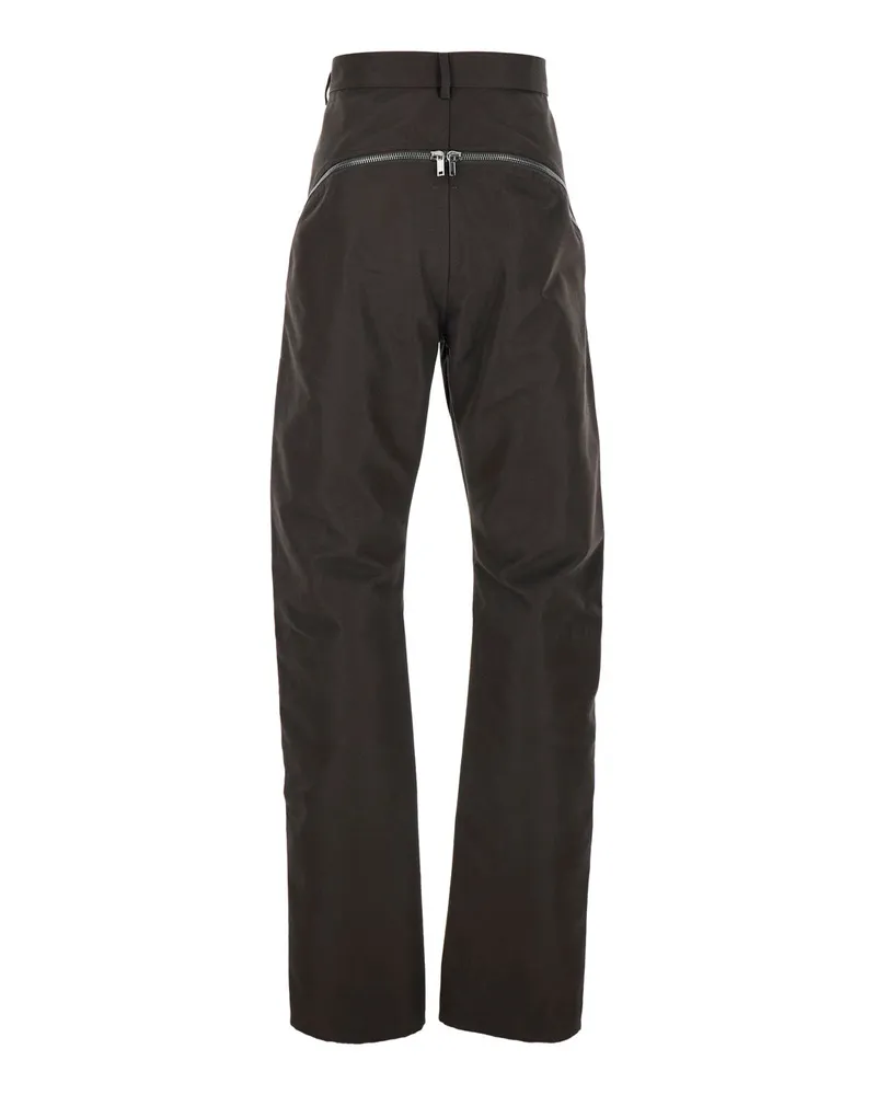 Rick Owens Men's Pants Bolan Banana Brown Stretch Cotton Trousers Brown