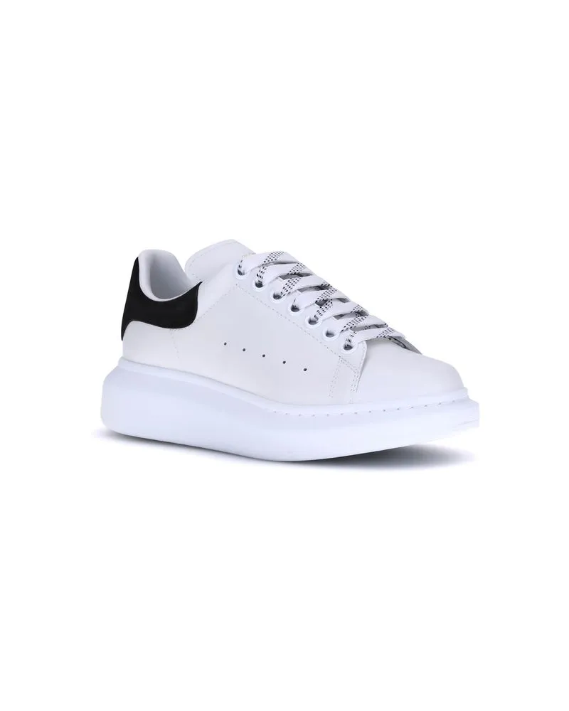Alexander McQueen Women's White Calf Leather Bos Taurus Platform Sneakers White