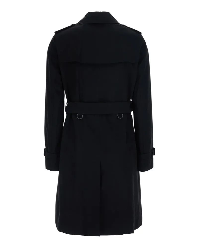 Burberry Women's Short Trench Coat Kensington Black Cotton Black