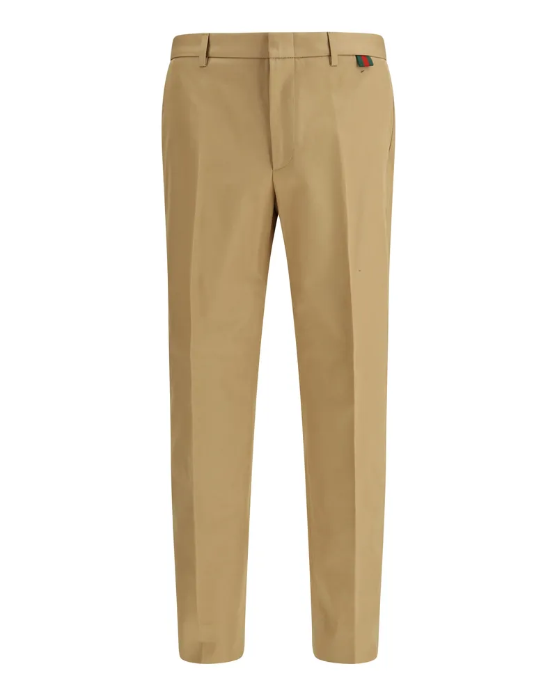 Gucci Men's Cotton Trousers Bisque Beige