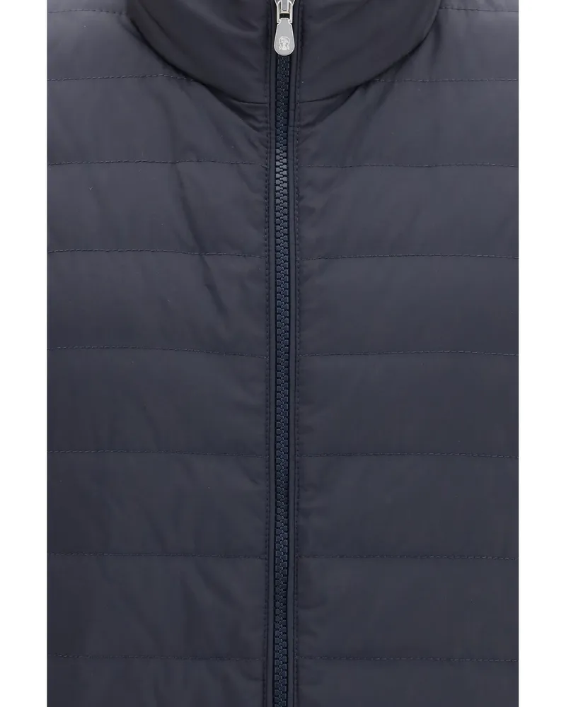 Brunello Cucinelli Sleeveless Padded Vest — Navy Navy