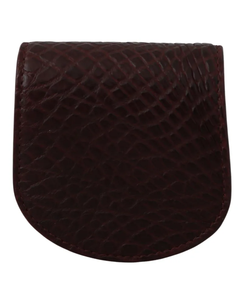 Dolce & Gabbana Men's Brown Exotic Skin Pocket Condom Case Holder Caimano Leather Accessory Brown