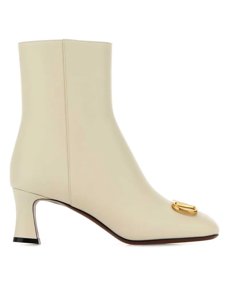 Valentino Garavani Women's Leather Vlogo Signature Ankle Boot Ivory Ivory