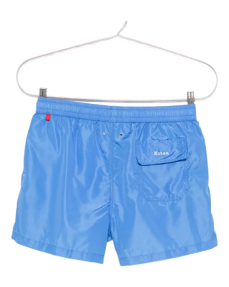 Kiton Women's Drawstring-Waist Swim Shorts Ss25 M Blue