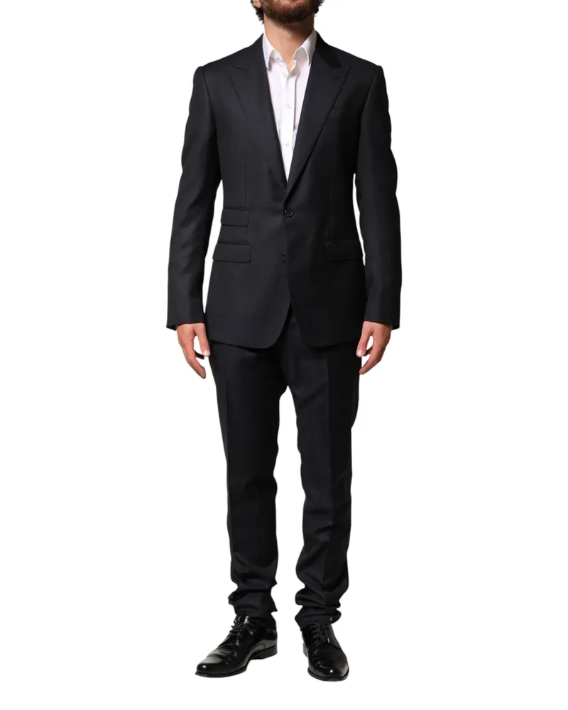 Dolce & Gabbana Single-Breasted Wool Pant Suit — Black Black