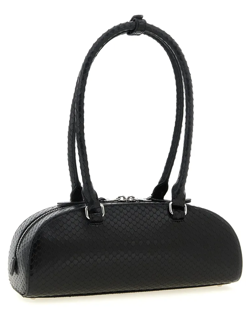 Diesel Snake-Embossed Leather Shoulder Bag — Black Black