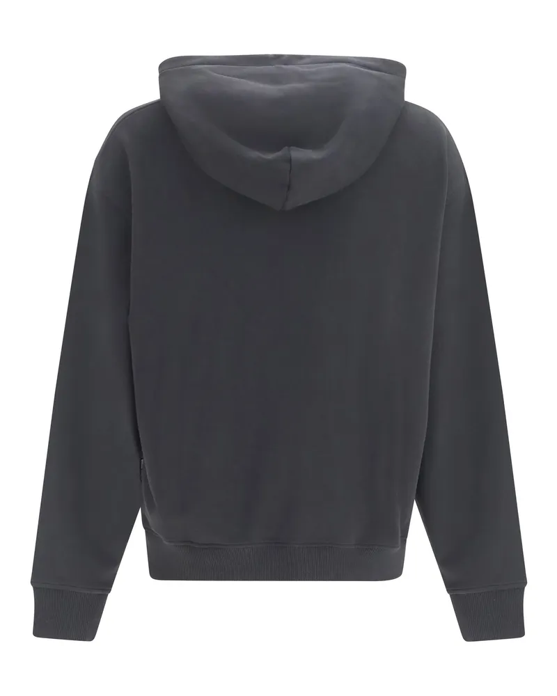 Palm Angels Men Logo Hoodie Black-Off White Cotton Sweatshirts Sweater Black