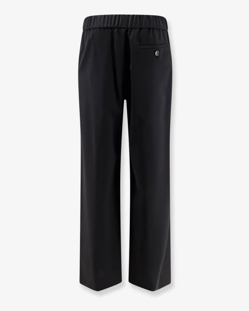 Loewe Women's Wool Trousers With Logo Detail Black Black