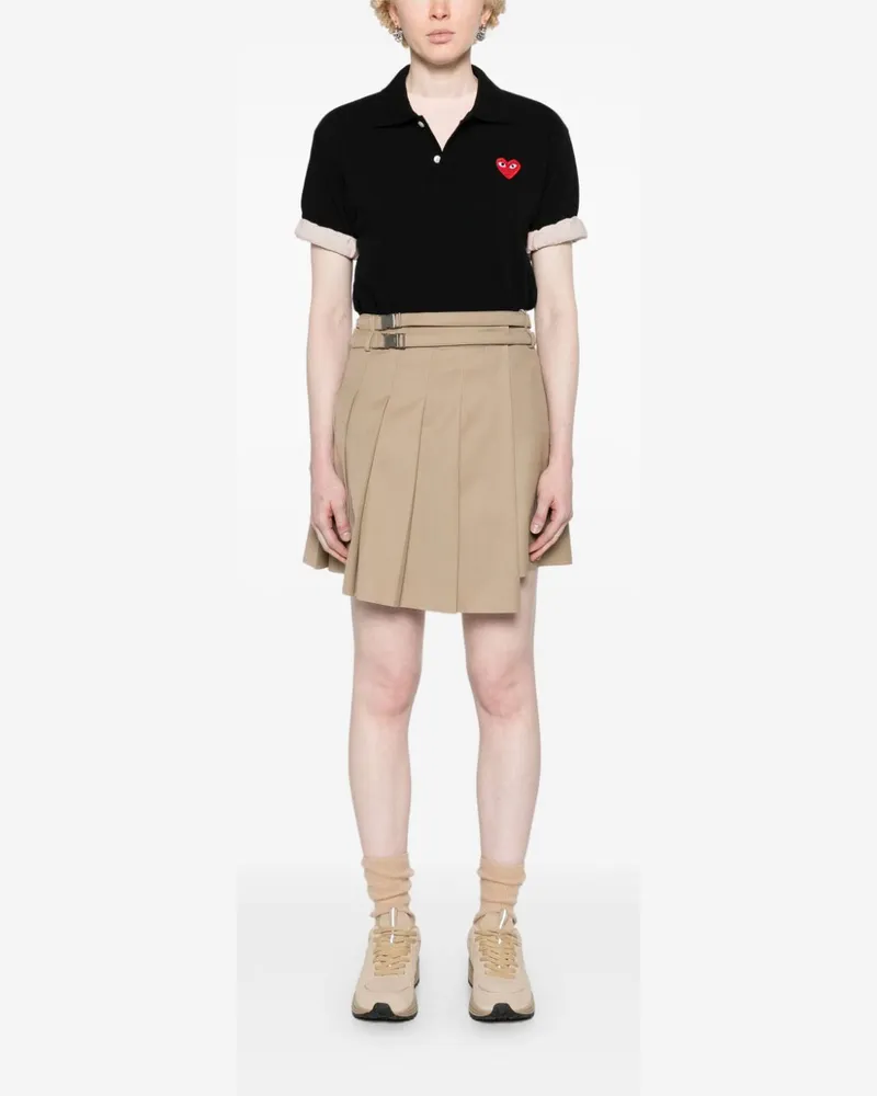 Comme des Garçons Heart-Patch Cotton Piqué Polo Shirt — Black Black