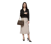 Triple Gusset Crossbody Bag — Brown
