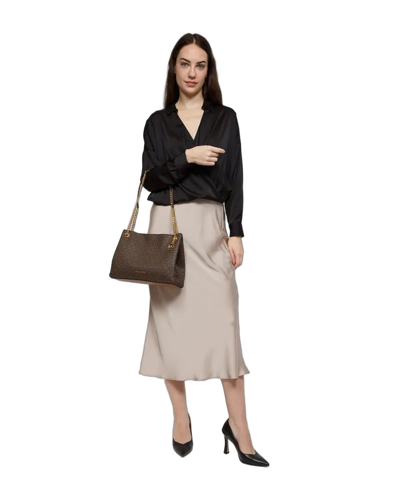 Michael Kors Triple Gusset Crossbody Bag — Brown Brown