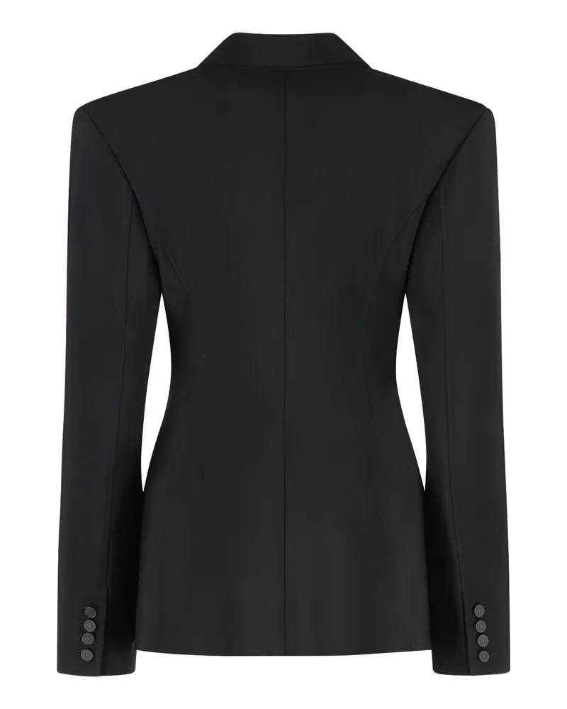 Thierry Mugler Women's Single-Breasted One Button Jacket Black Viscose Blazers Black