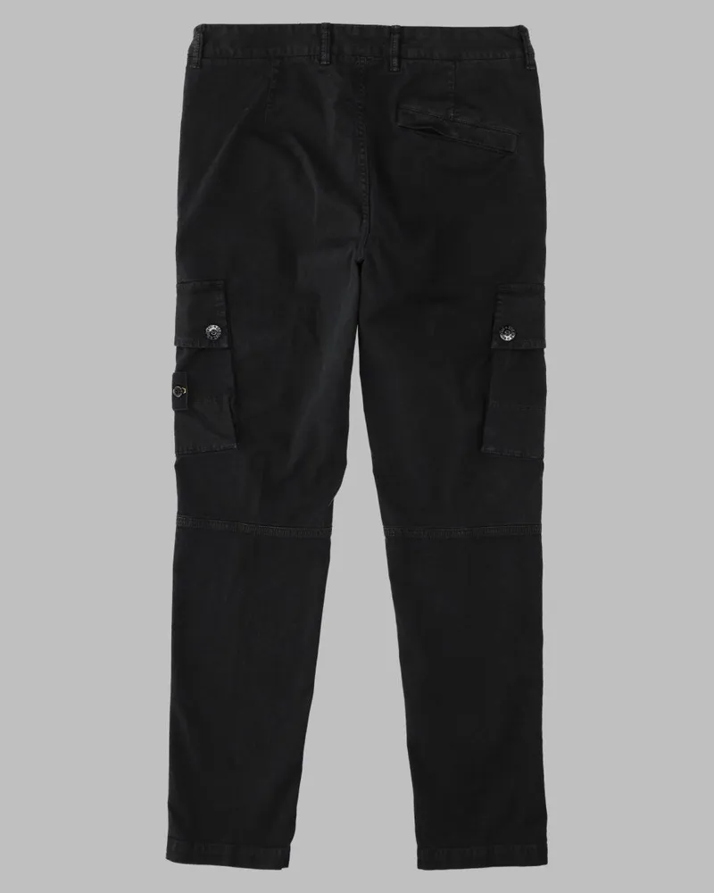 Stone Island Patch Logo Cargo Jeans — Black Black