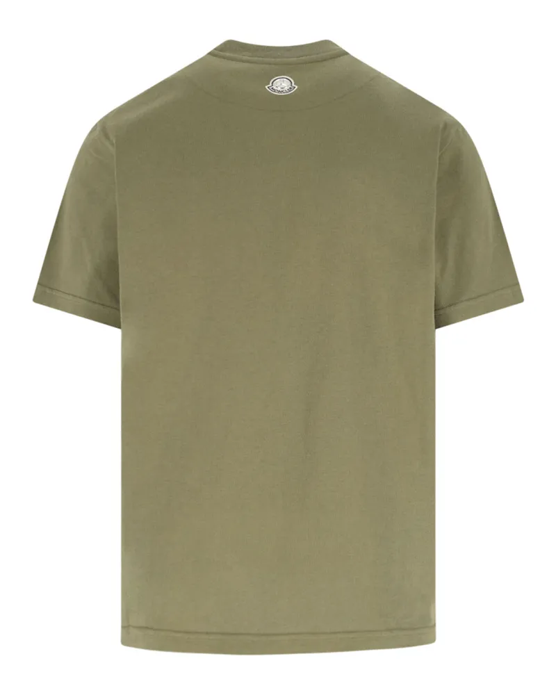 Moncler Men's T-Shirts And Polos Green Cotton Green