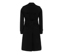 Women's Black Gabardine Trench Coat Cotton