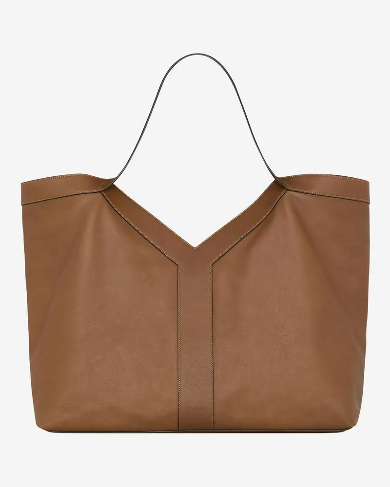 Saint Laurent Leather Shoulder Bag — Brown Brown