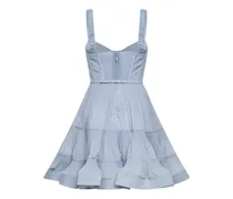 Pleated Bustier Mini Dress — Blue