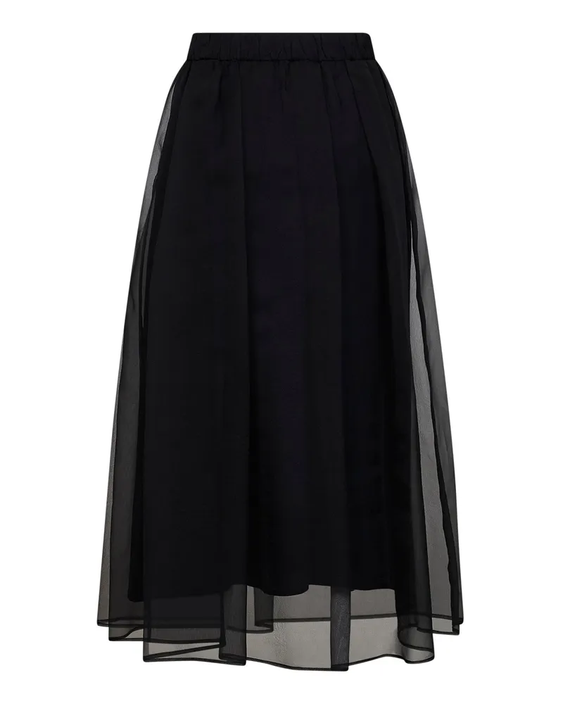 Brunello Cucinelli Women's Midi Skirt Black Lyocell Black