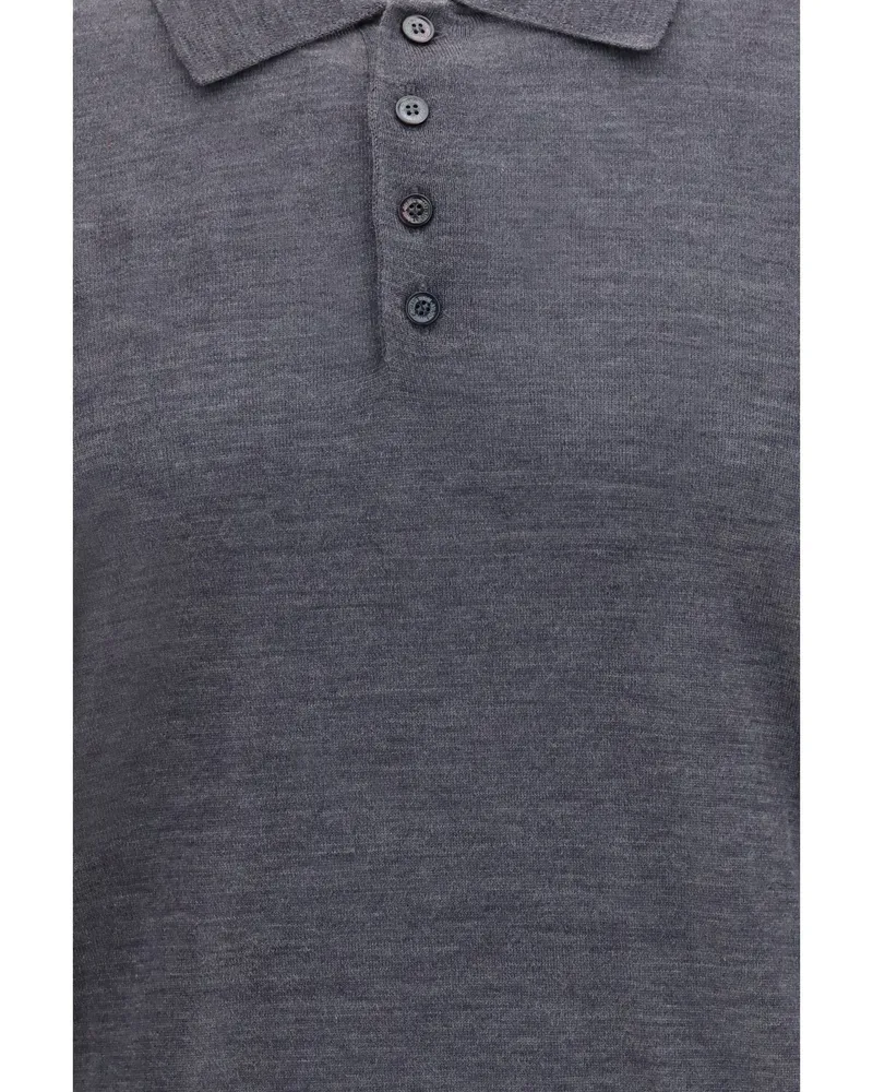 Golden Goose Virgin Wool Polo Shirt — Gray 