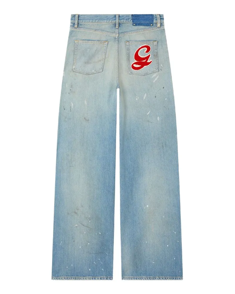 Golden Goose Paint Spatter-Effect Denim Jeans — Light Blue Light