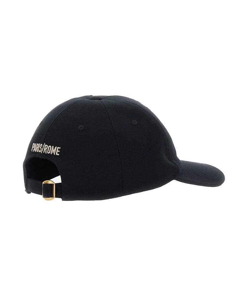 Valentino Garavani Men's Black Cotton Baseball Cap With Logo Hat Black