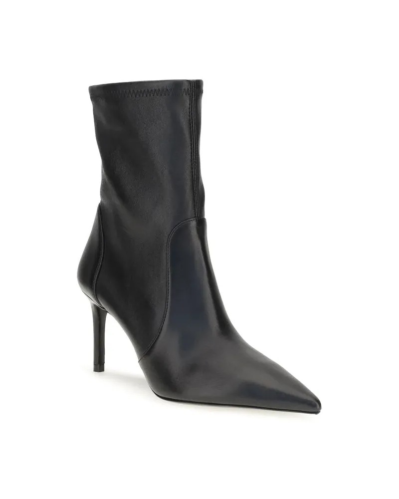 Stuart Weitzman Women's Black Calf Leather Bos Taurus Ankle Boots Black