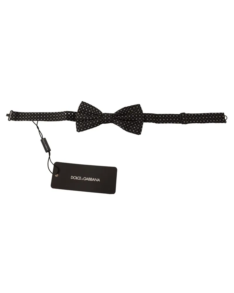 Dolce & Gabbana Men's Black Silk Adjustable Neck Papillon Tie Black