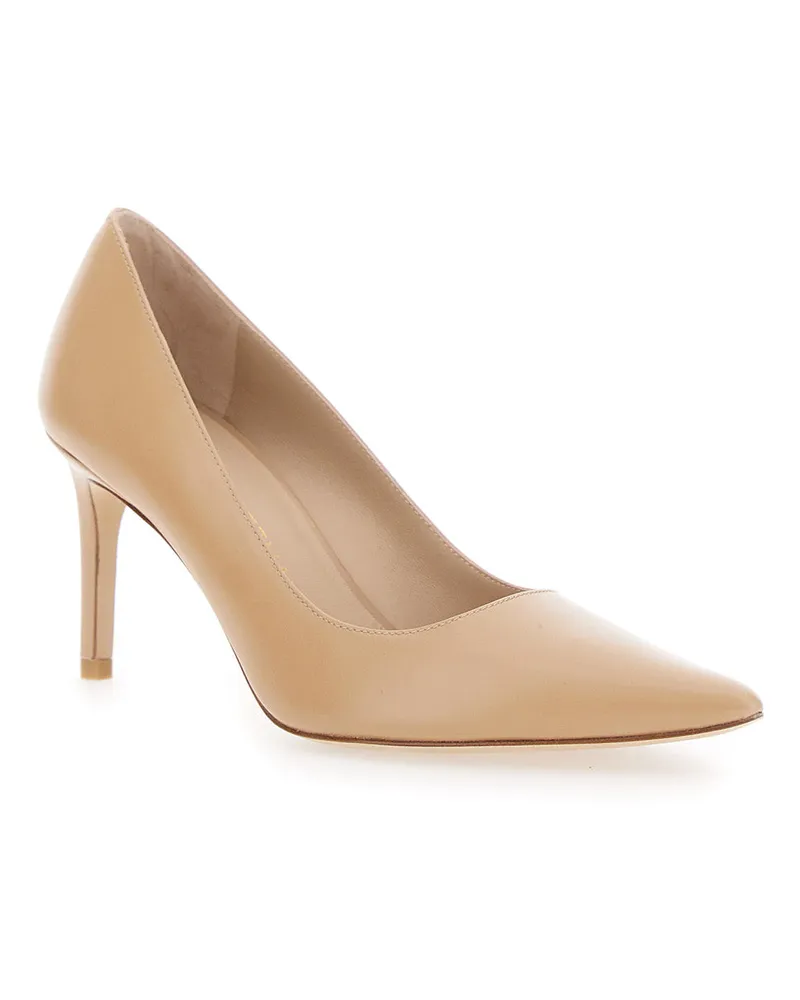 Stuart Weitzman Women's Leather Pumps Pink Beige