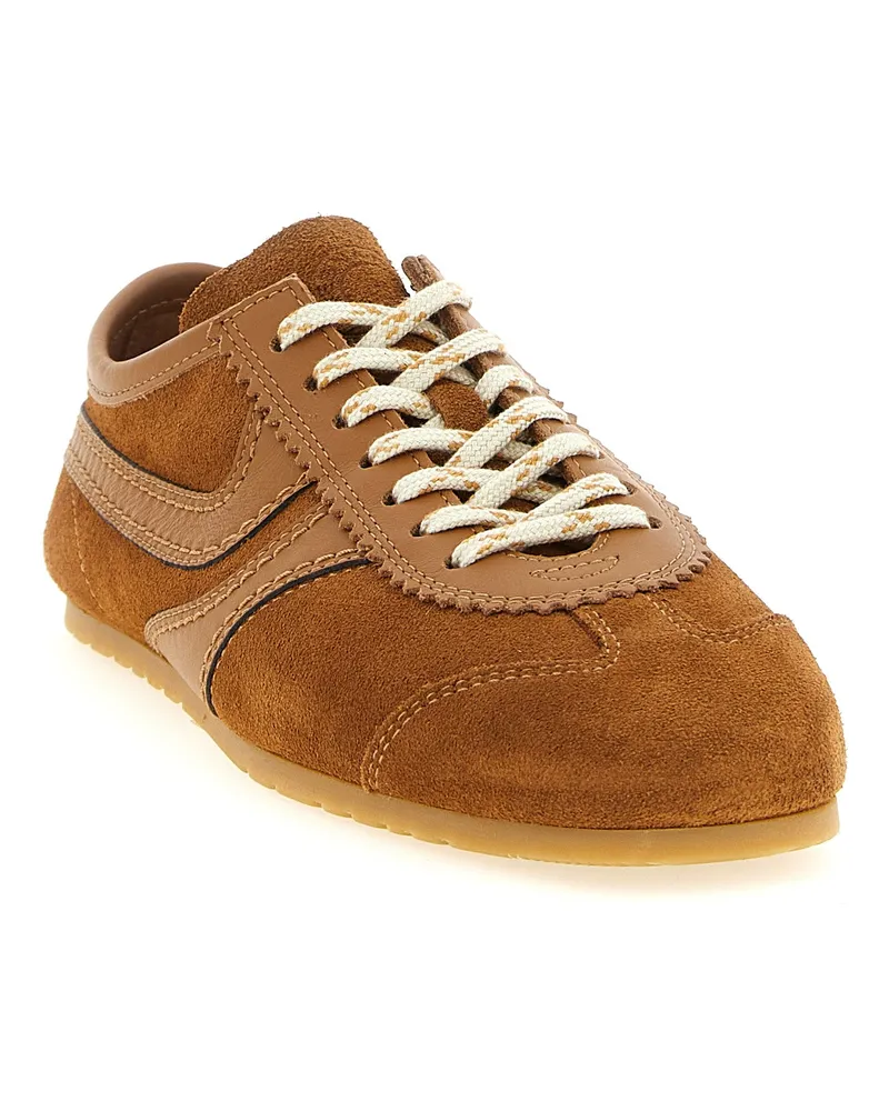 Dries van Noten Women's Brown Calfskin Low Top Sneakers Brown