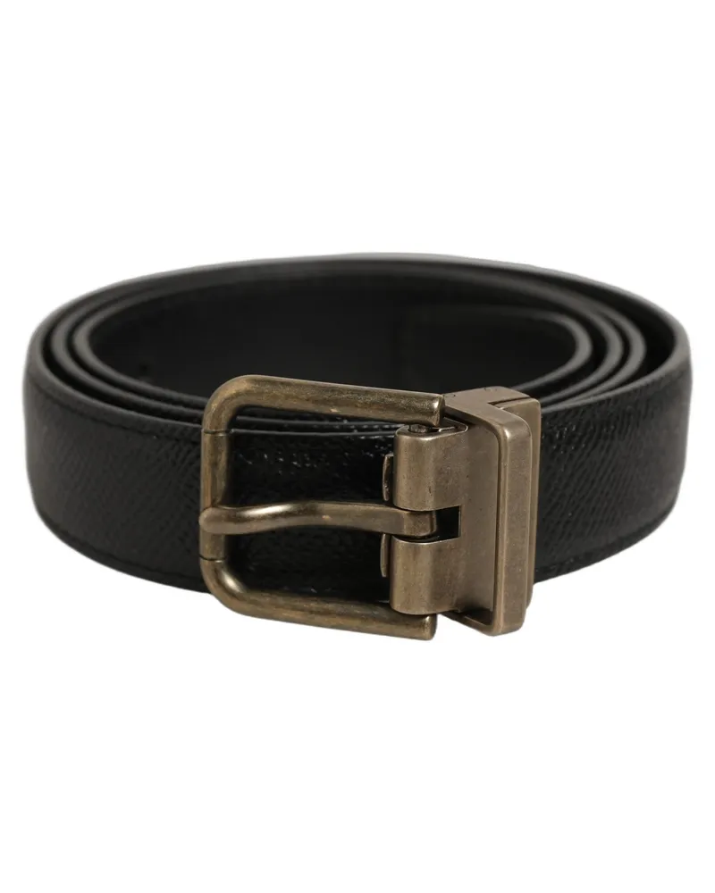 Dolce & Gabbana Calf Leather Belt — Black Black