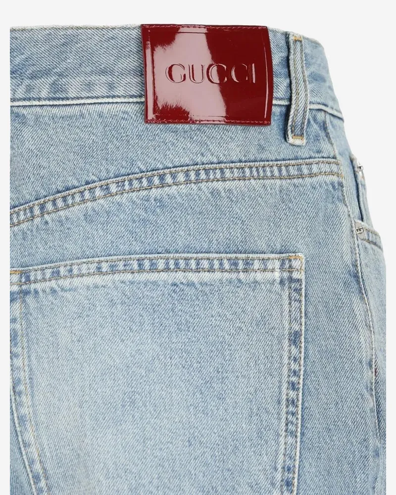 Gucci Women's Cotton Denim Jeans Blue