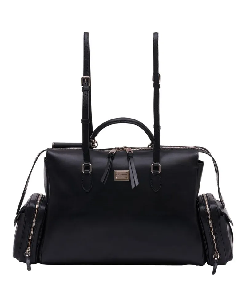 Dolce & Gabbana Women's Borsaspalla Tracolla Travel Bag -  Leather Black Calfskin Travel-Bags Black
