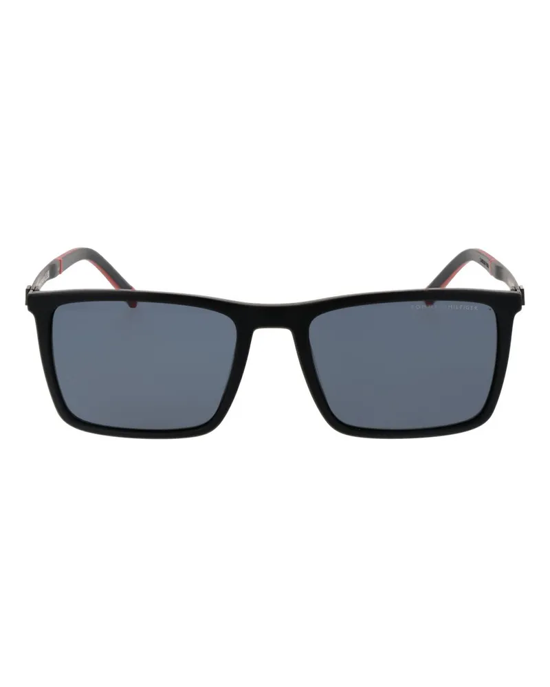 Tommy Hilfiger TO-1062675 Acetate Rectangle Sunglasses — Black Black