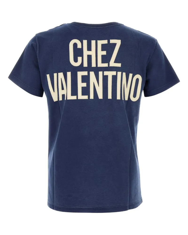 Valentino Garavani Men's Blue Cotton T-Shirt Grandala Exterior Navy