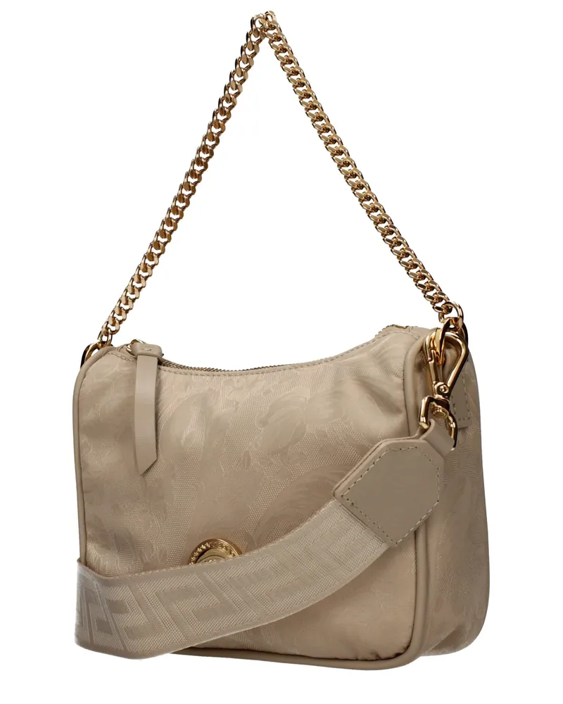 Versace Women's Beige Fabric Handbag Bag Beige