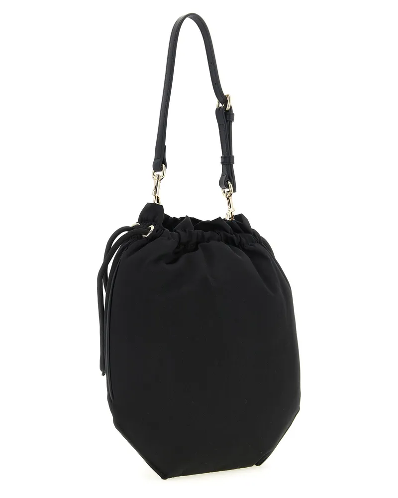 Vivienne Westwood Women's Moiré Viscose Drawstring Bucket Bag Black Black