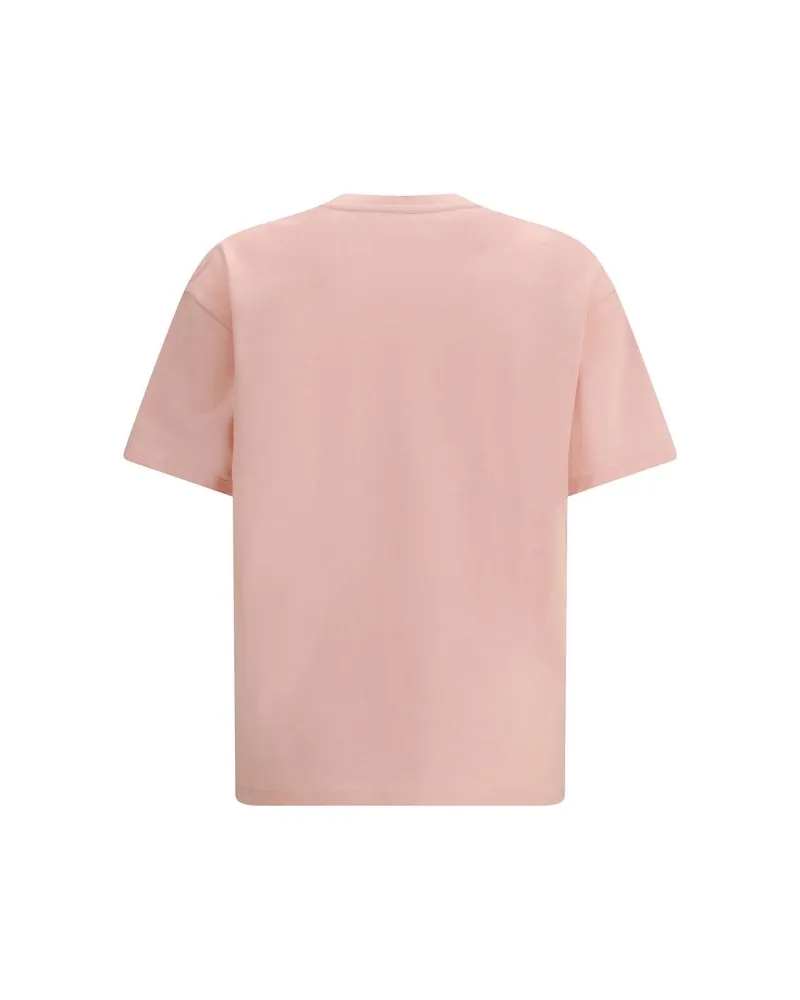 Saint Laurent Men Multicolor Cotton T-Shirt Pink
