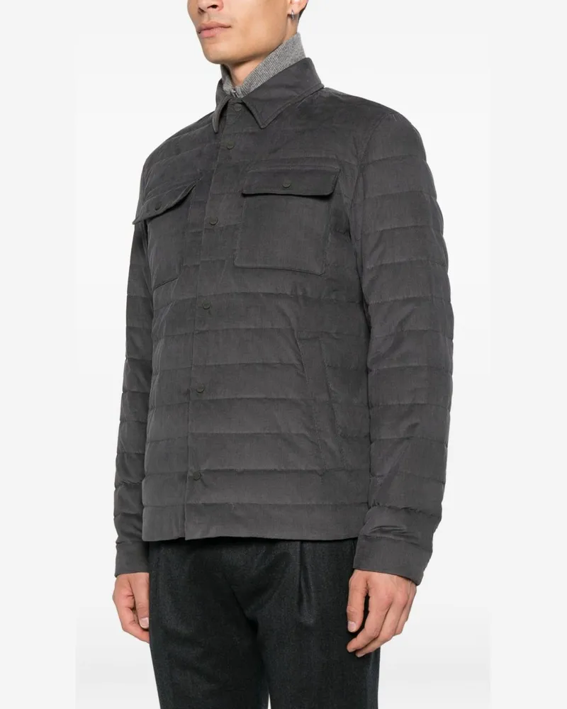Herno Quilted Down Down Jacket — Grey Grey