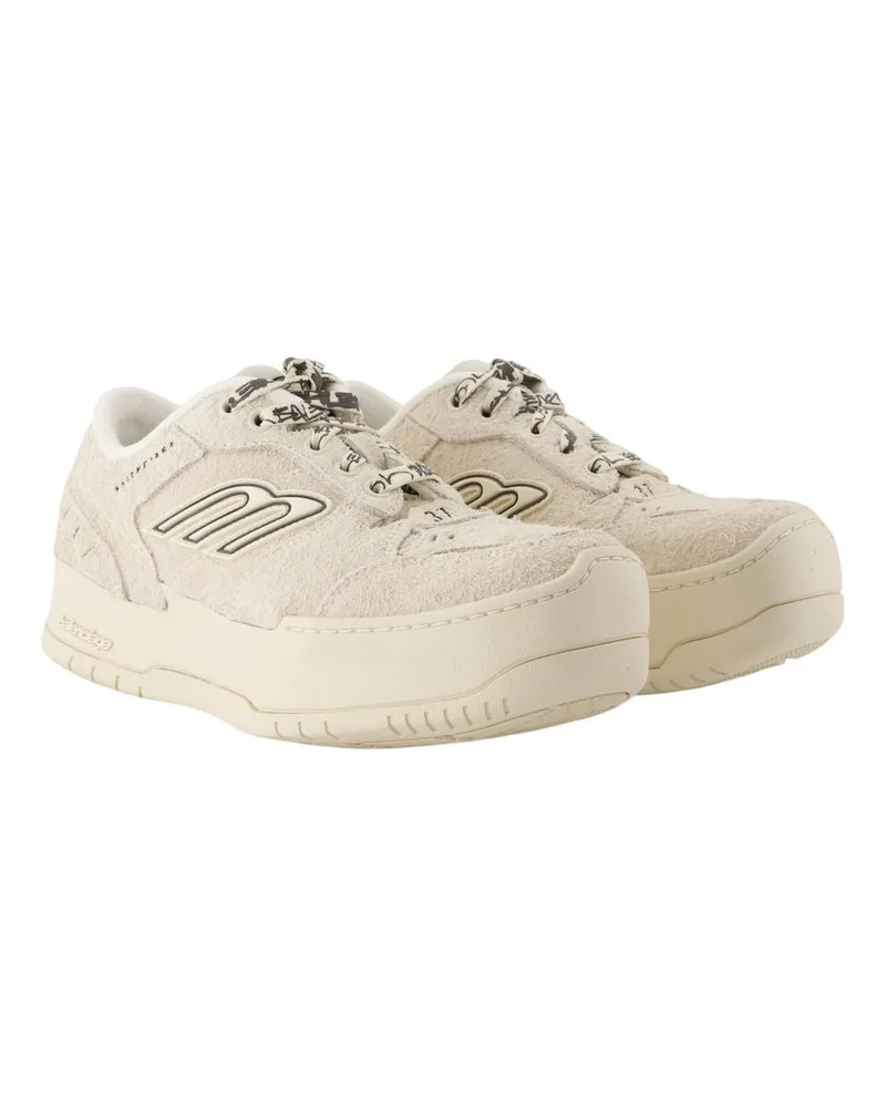 Balenciaga Women's Hamptons Sneakers -  Leather Beige Calfskin Shoes Beige